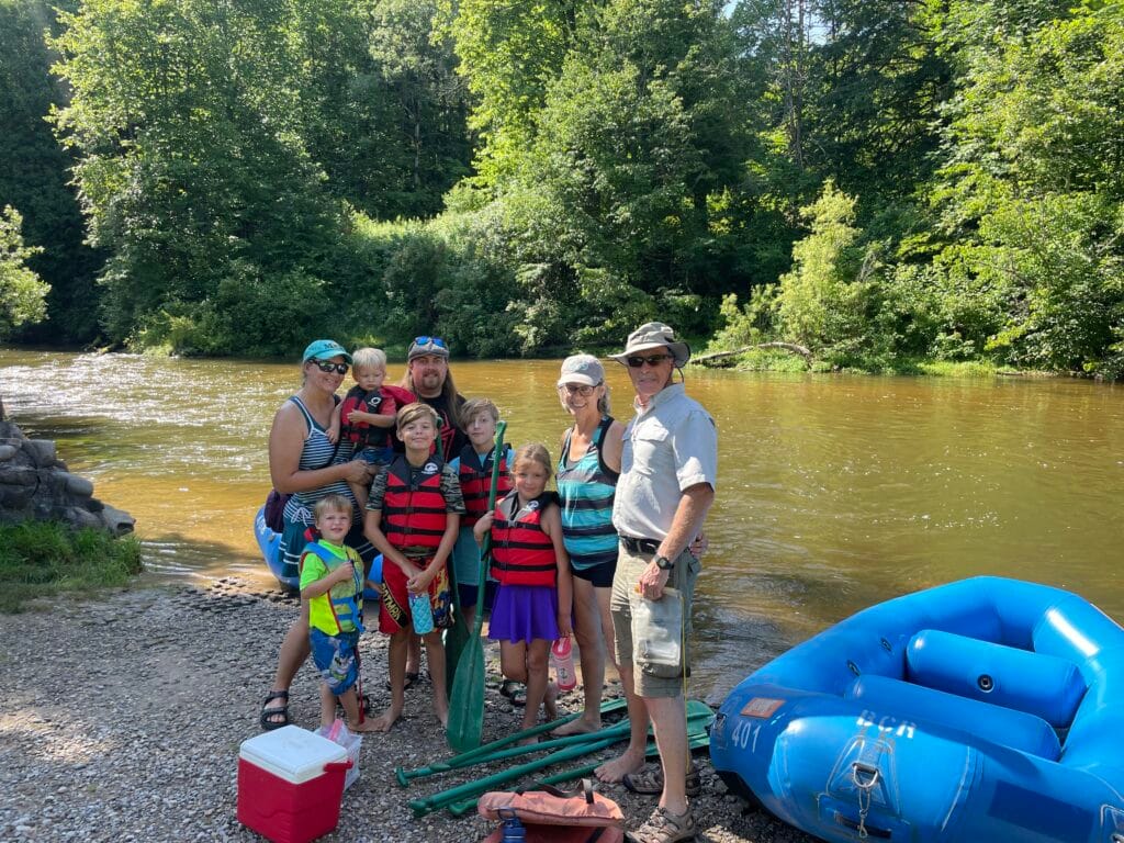 Family picture beside of river
