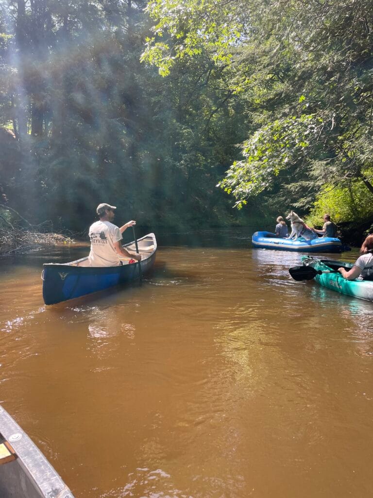 Group of people in the river